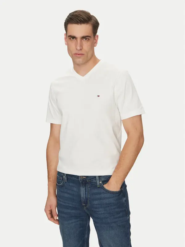 Tommy Hilfiger Tommy Hilfiger T-shirt Essential V-Neck Tee MW0MW39249 Bijela Regular Fit