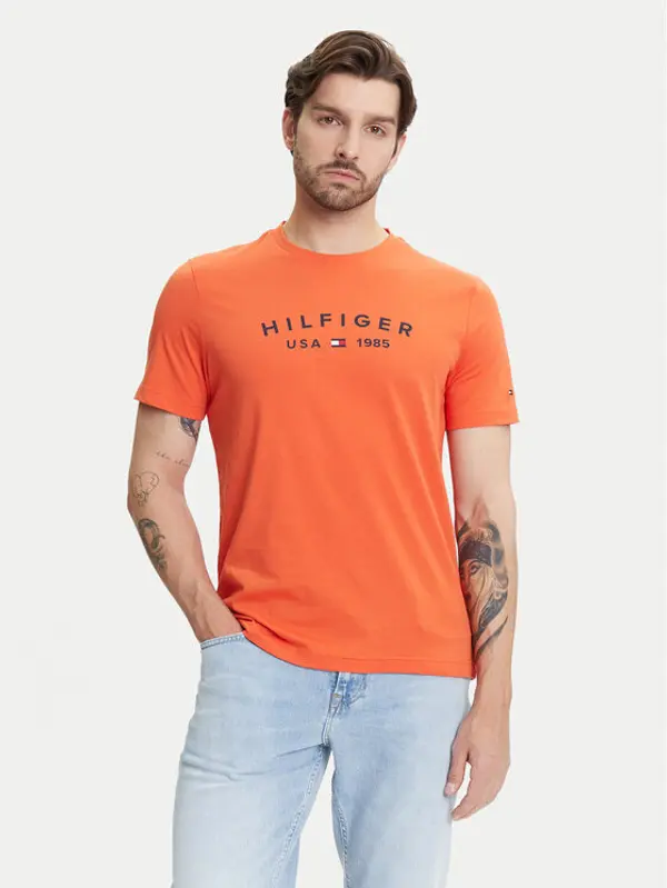 Tommy Hilfiger Tommy Hilfiger T-shirt Fathers Day MW0MW39356 Narančasta Regular Fit