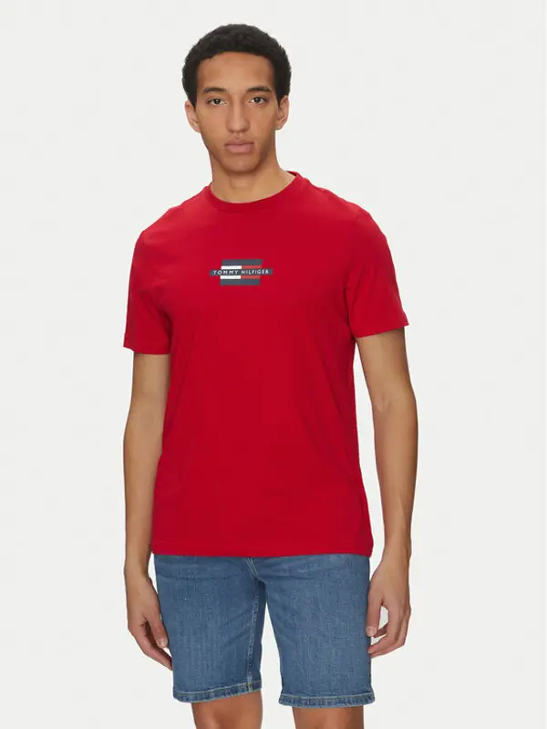 Tommy Hilfiger Tommy Hilfiger T-shirt Flag Box MW0MW38636 Crvena Regular Fit