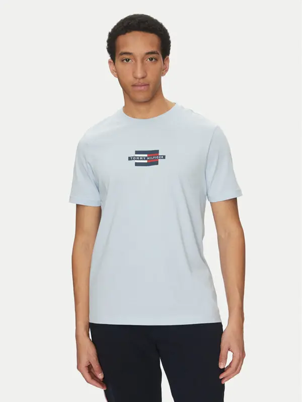 Tommy Hilfiger Tommy Hilfiger T-shirt Flag Box MW0MW38636 Svijetloplava Regular Fit