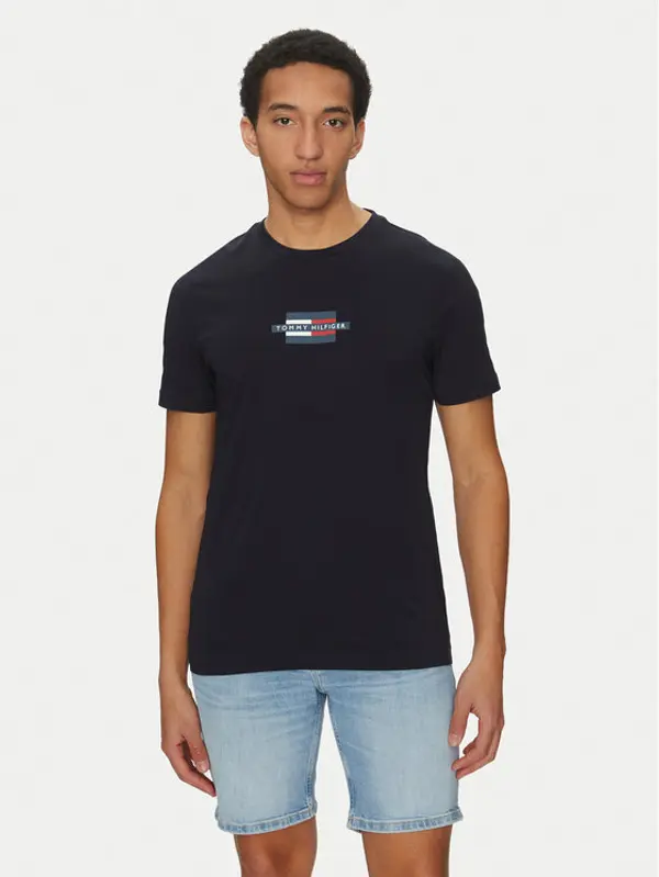 Tommy Hilfiger Tommy Hilfiger T-shirt Flag Box MW0MW38636 Tamnoplava Regular Fit