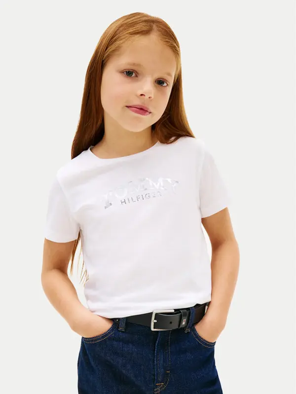 Tommy Hilfiger Tommy Hilfiger T-shirt Foil KG0KG08974 D Bijela Regular Fit