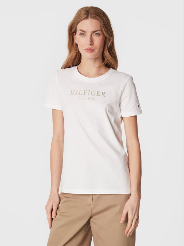 Tommy Hilfiger Tommy Hilfiger T-shirt Foil WW0WW37194 Bijela Regular Fit
