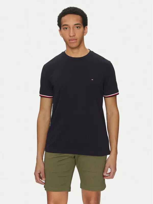 Tommy Hilfiger Tommy Hilfiger T-shirt Global Stripe MW0MW38630 Tamnoplava Regular Fit