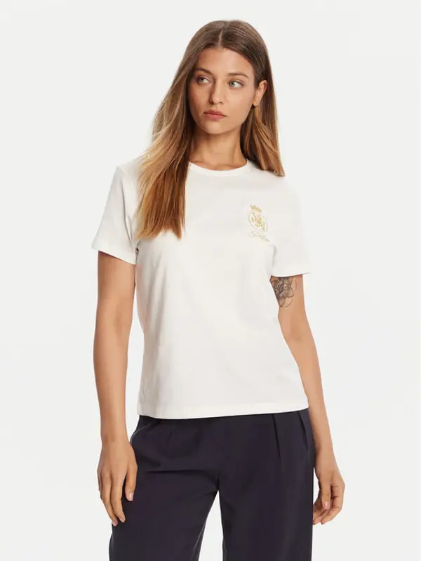 Tommy Hilfiger Tommy Hilfiger T-shirt Gold Crest WW0WW46153 Bijela Regular Fit