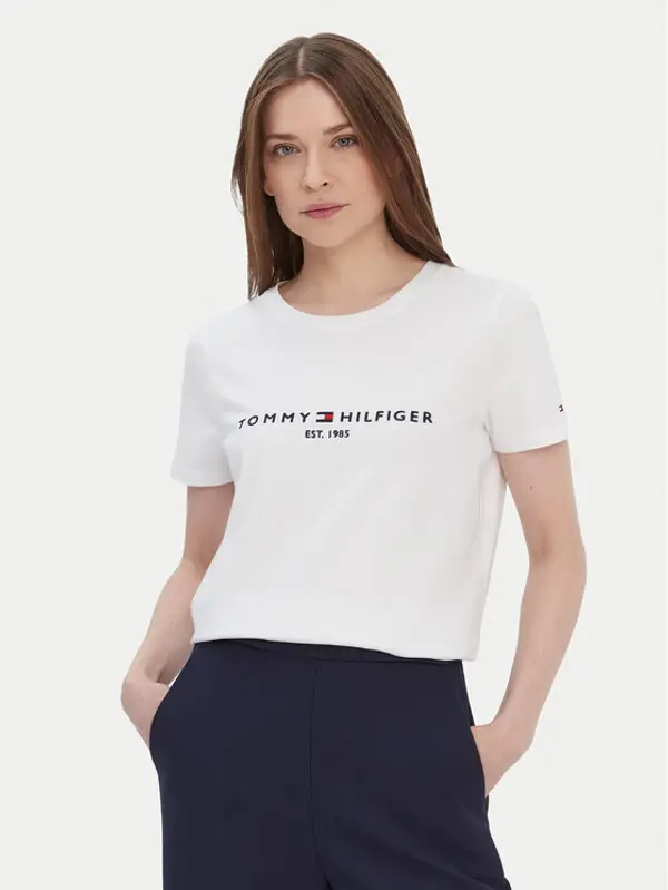 Tommy Hilfiger Tommy Hilfiger T-shirt Heritage C-Nk WW0WW31999 Bijela Regular Fit