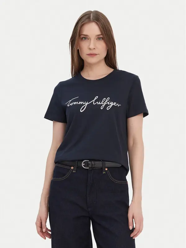 Tommy Hilfiger Tommy Hilfiger T-shirt Heritage Graphic Tee WW0WW24967 Tamnoplava Regular Fit