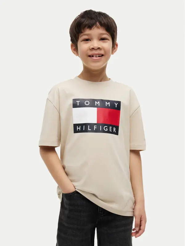 Tommy Hilfiger Tommy Hilfiger T-shirt Heritage KB0KB10340 Bež Regular Fit