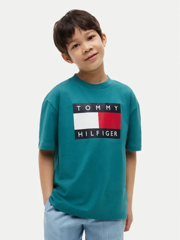 Tommy Hilfiger Tommy Hilfiger T-shirt Heritage KB0KB10340 Zelena Regular Fit