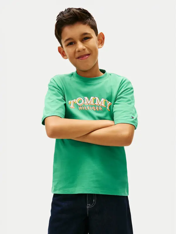 Tommy Hilfiger Tommy Hilfiger T-shirt KB0KB10267 Zelena Regular Fit