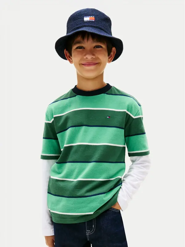 Tommy Hilfiger Tommy Hilfiger T-shirt KB0KB10298 Zelena Regular Fit