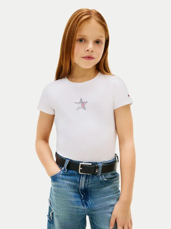 Tommy Hilfiger Tommy Hilfiger T-shirt KG0KG09097 Bijela Extra Slim Fit