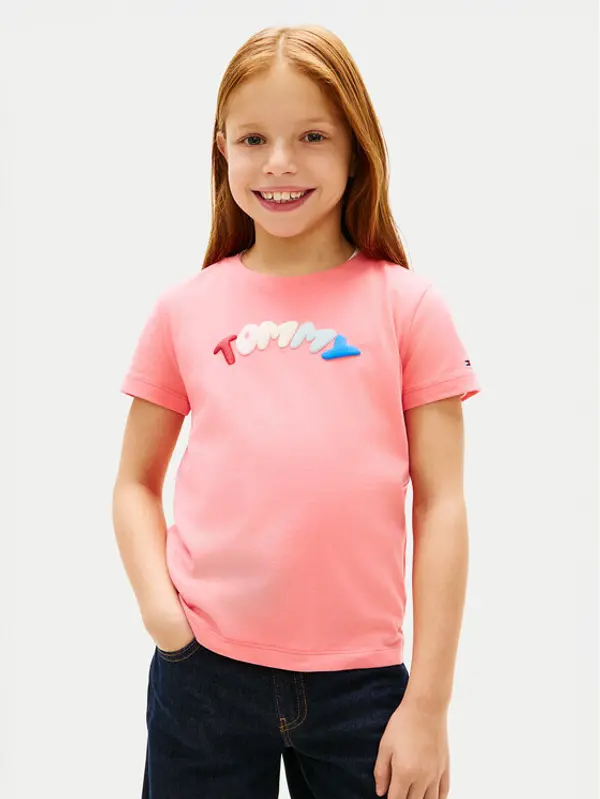 Tommy Hilfiger Tommy Hilfiger T-shirt KG0KG09246 Svijetlo roza Regular Fit