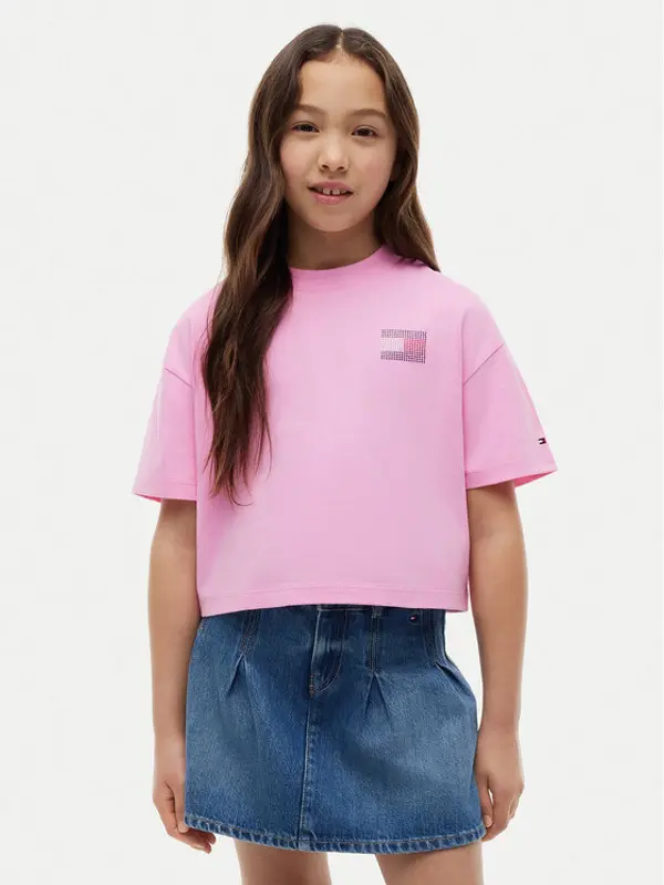 Tommy Hilfiger Tommy Hilfiger T-shirt KG0KG09465 Svijetlo roza Regular Fit