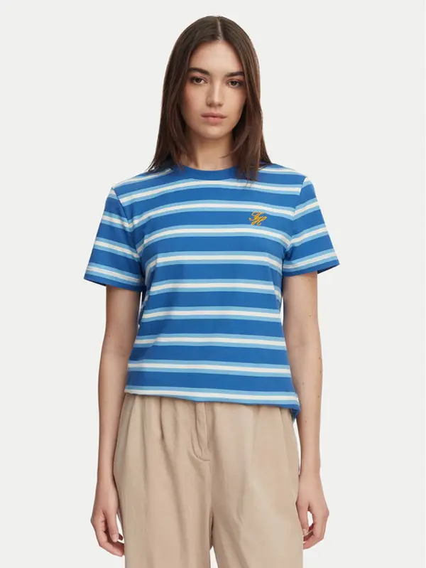 Tommy Hilfiger Tommy Hilfiger T-shirt Logo Embroidery WW0WW48699 Plava Regular Fit