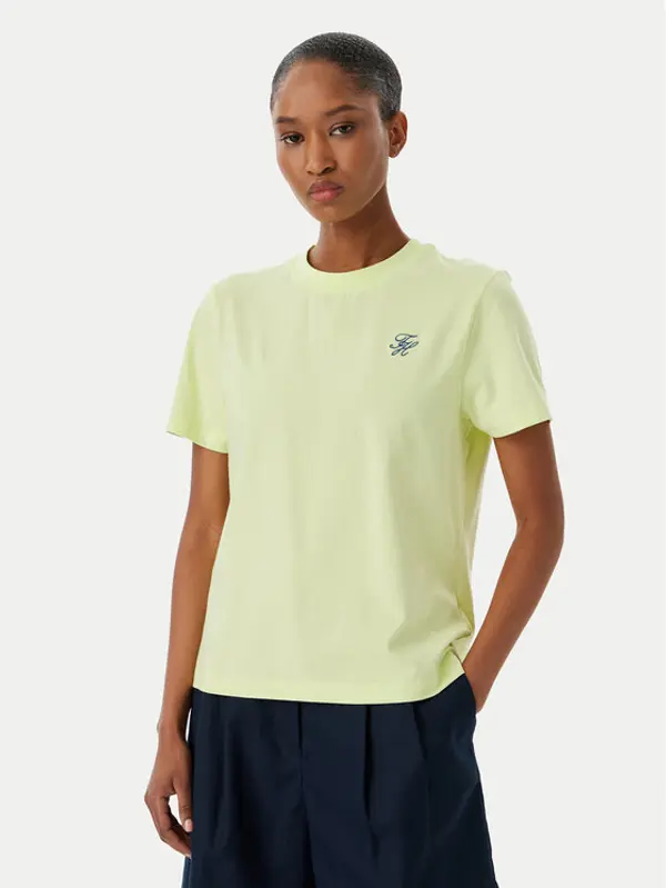 Tommy Hilfiger Tommy Hilfiger T-shirt Logo Embroidery WW0WW48699 Svijetlo žuta Regular Fit