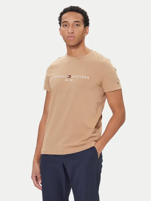 Tommy Hilfiger Tommy Hilfiger T-shirt Logo MW0MW11797 Bež Regular Fit