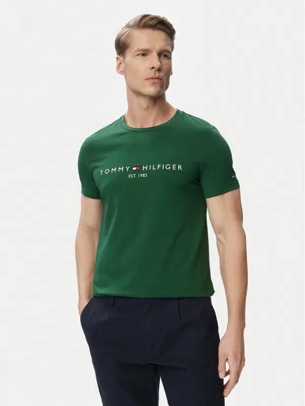 Tommy Hilfiger Tommy Hilfiger T-shirt Logo MW0MW11797 Tamno zelena Regular Fit