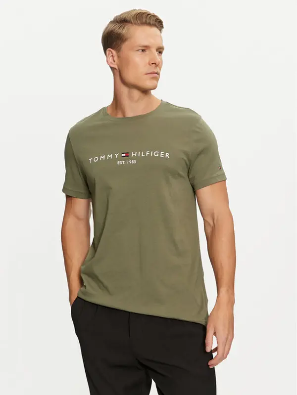 Tommy Hilfiger Tommy Hilfiger T-shirt Logo MW0MW11797 Zelena Regular Fit