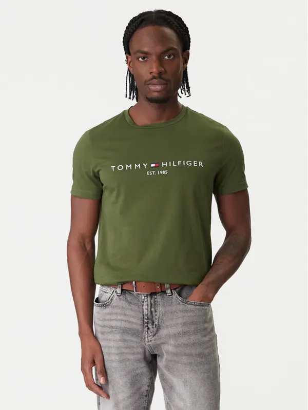 Tommy Hilfiger Tommy Hilfiger T-shirt Logo MW0MW11797 Zelena Regular Fit