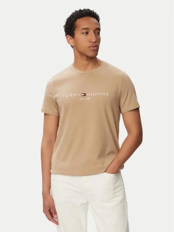 Tommy Hilfiger Tommy Hilfiger T-shirt Logo Tee MW0MW11797 Bež Regular Fit