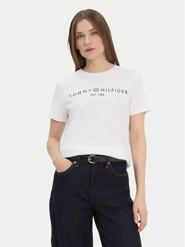Tommy Hilfiger Tommy Hilfiger T-shirt Logo WW0WW40276 Bijela Regular Fit