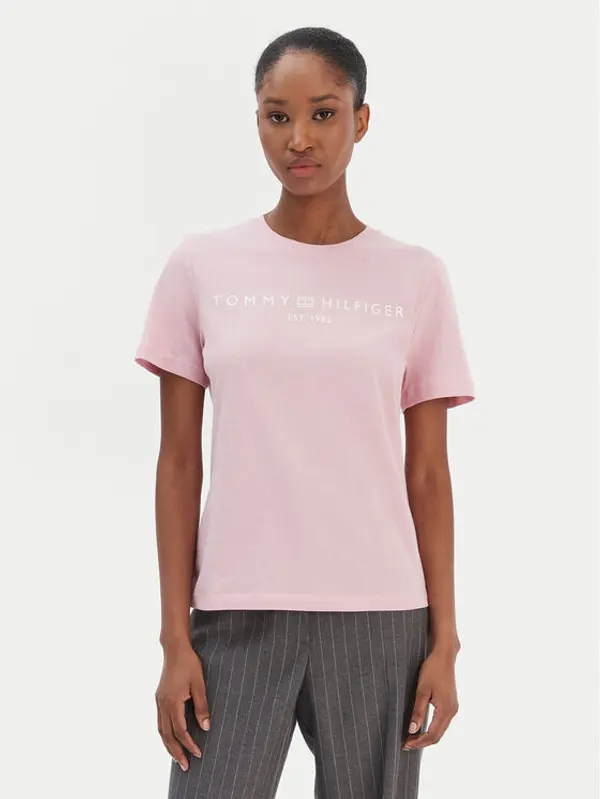 Tommy Hilfiger Tommy Hilfiger T-shirt Logo WW0WW40276 Ružičasta Regular Fit