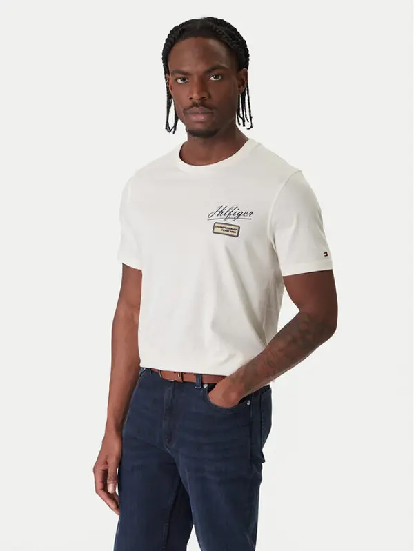 Tommy Hilfiger Tommy Hilfiger T-shirt Modern Ath Graphic MW0MW41471 Écru Regular Fit