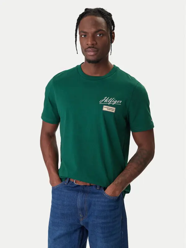 Tommy Hilfiger Tommy Hilfiger T-shirt Modern Ath Graphic MW0MW41471 Zelena Regular Fit
