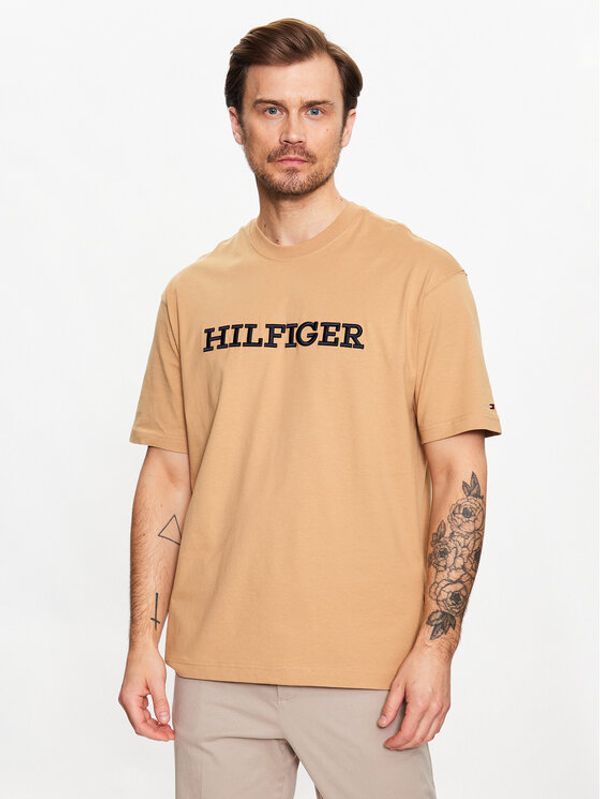 Tommy Hilfiger Tommy Hilfiger T-shirt Monotype MW0MW31539 Smeđa Regular Fit