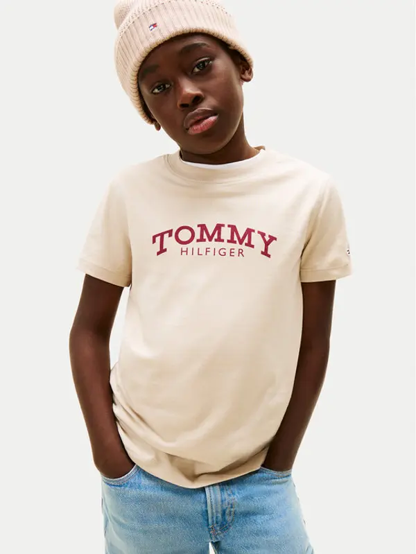 Tommy Hilfiger Tommy Hilfiger T-shirt Monotype Print KB0KB10051 D Bež Regular Fit