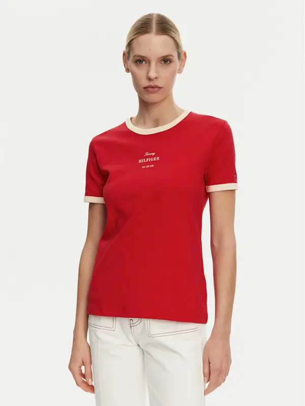 Tommy Hilfiger Tommy Hilfiger T-shirt Monotype WW0WW44586 Crvena Regular Fit