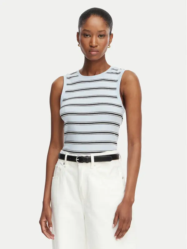 Tommy Hilfiger Tommy Hilfiger T-shirt Multistripe WW0WW50025 Plava Slim Fit