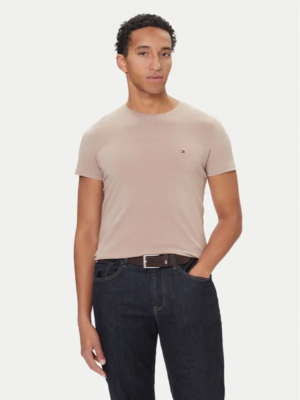 Tommy Hilfiger Tommy Hilfiger T-shirt MW0MW10800 Bež Slim Fit