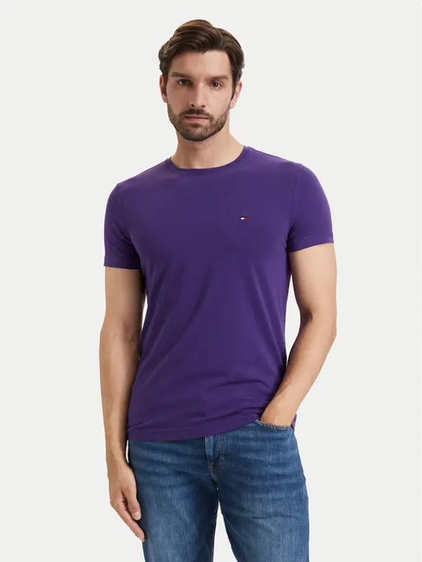 Tommy Hilfiger Tommy Hilfiger T-shirt MW0MW10800 Ljubičasta Slim Fit