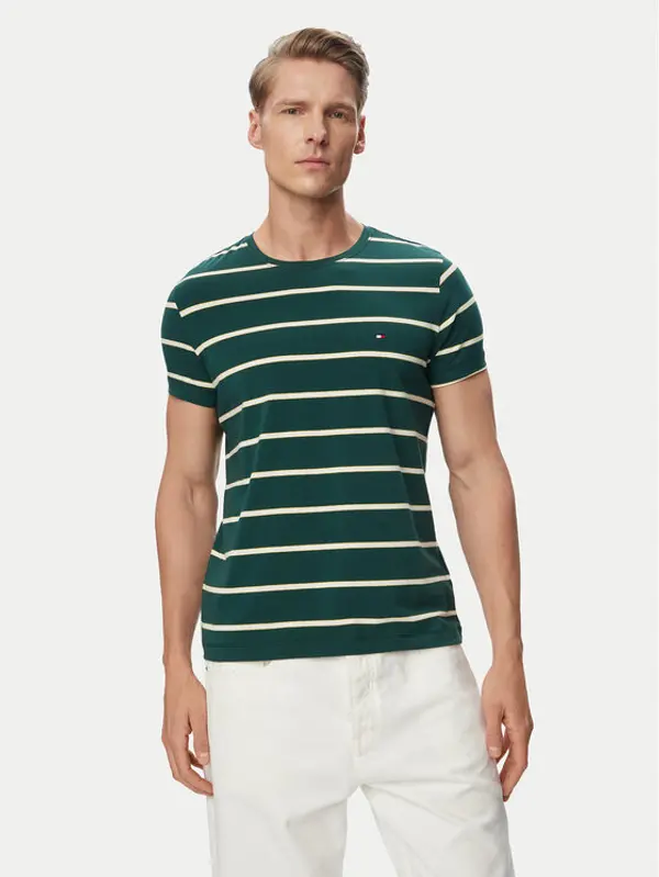 Tommy Hilfiger Tommy Hilfiger T-shirt MW0MW10800 Zelena Regular Fit