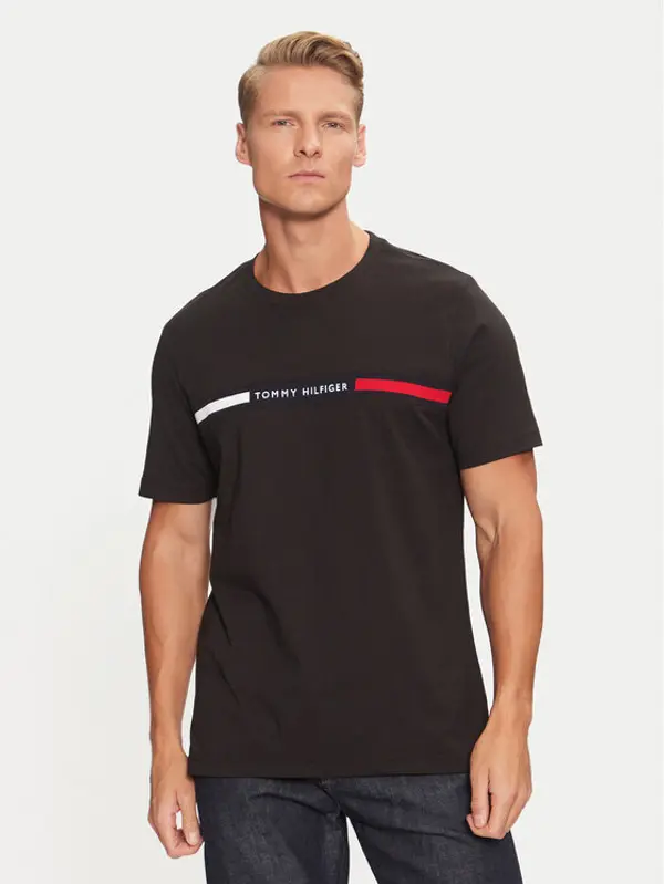 Tommy Hilfiger Tommy Hilfiger T-shirt MW0MW36498 Crna Regular Fit