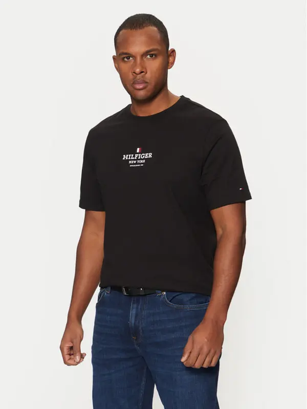 Tommy Hilfiger Tommy Hilfiger T-shirt MW0MW38980 Crna Regular Fit