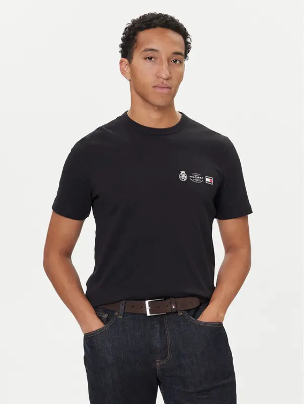 Tommy Hilfiger Tommy Hilfiger T-shirt MW0MW40011 Crna Regular Fit