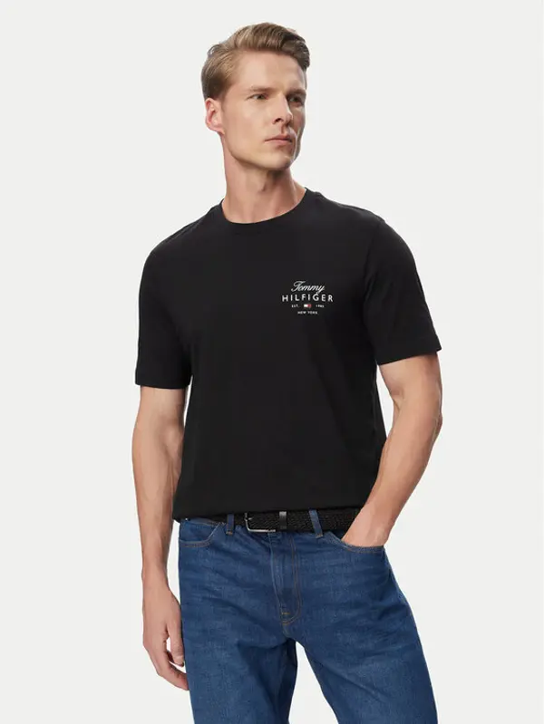 Tommy Hilfiger Tommy Hilfiger T-shirt MW0MW43224 Crna Regular Fit