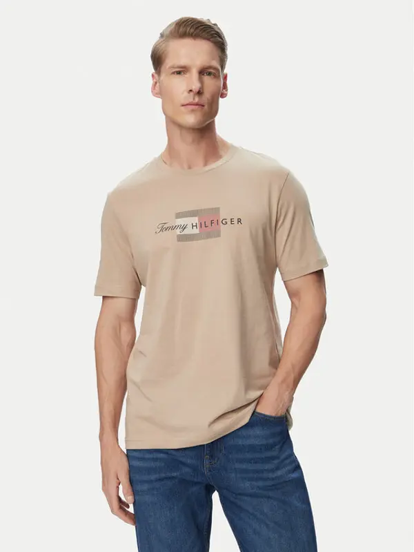 Tommy Hilfiger Tommy Hilfiger T-shirt MW0MW43226 Bež Regular Fit