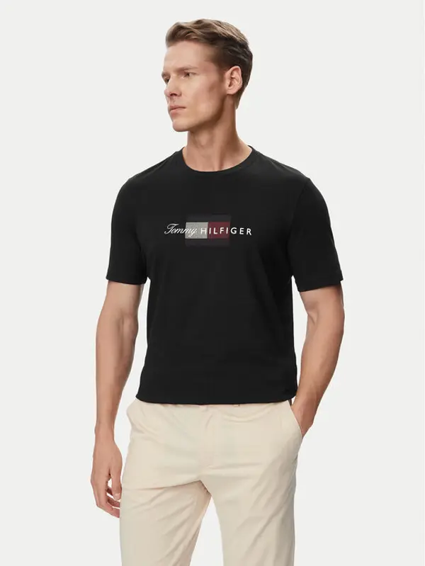 Tommy Hilfiger Tommy Hilfiger T-shirt MW0MW43226 Crna Regular Fit