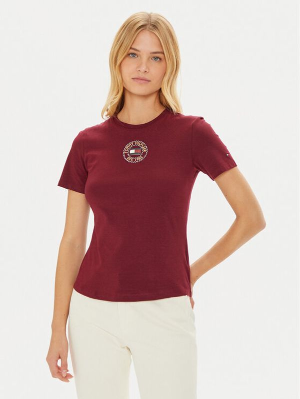 Tommy Hilfiger Tommy Hilfiger T-shirt Nautical Graphic WW0WW43652 Tamnocrvena Slim Fit