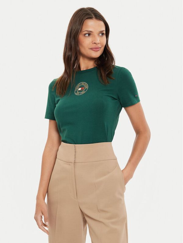 Tommy Hilfiger Tommy Hilfiger T-shirt Nautical WW0WW43652 Zelena Slim Fit