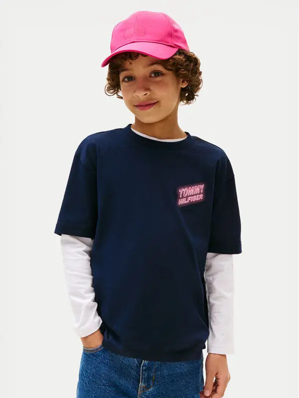 Tommy Hilfiger Tommy Hilfiger T-shirt Neon Graphic KB0KB09849 Tamnoplava Regular Fit