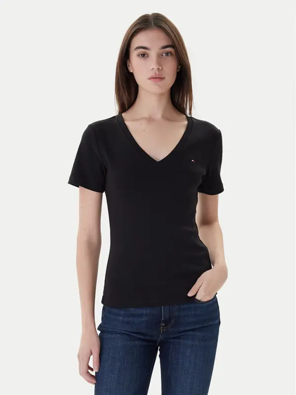 Tommy Hilfiger Tommy Hilfiger T-shirt New Cody WW0WW40584 Crna Slim Fit
