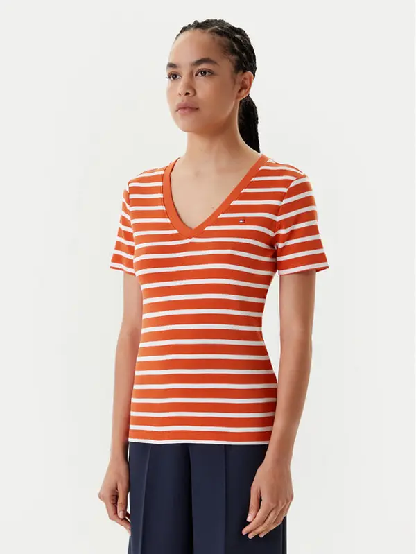 Tommy Hilfiger Tommy Hilfiger T-shirt New Cody WW0WW40584 Narančasta Slim Fit