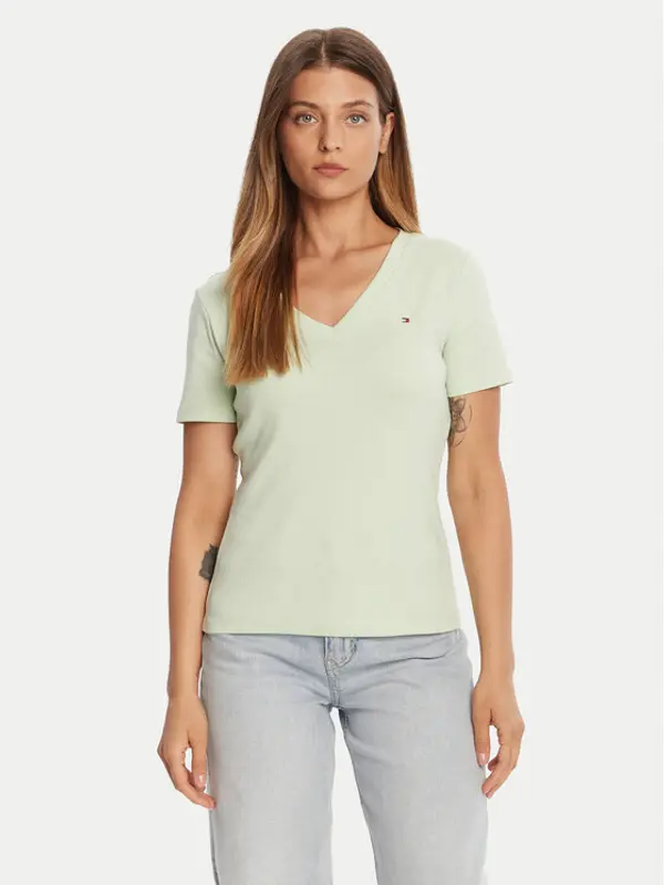 Tommy Hilfiger Tommy Hilfiger T-shirt New Cody WW0WW40584 Zelena Slim Fit