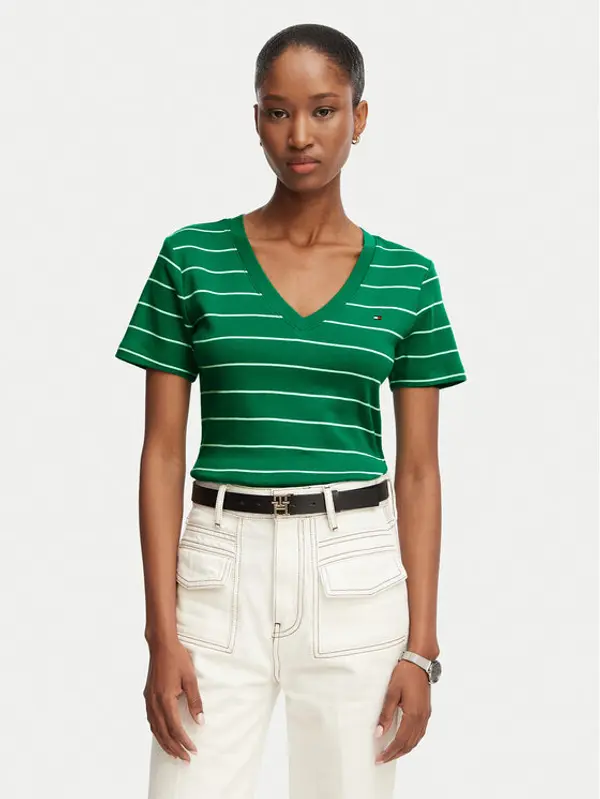 Tommy Hilfiger Tommy Hilfiger T-shirt New Cody WW0WW40584 Zelena Slim Fit