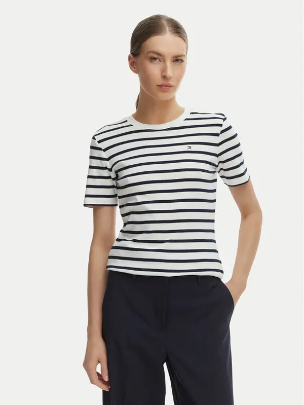 Tommy Hilfiger Tommy Hilfiger T-shirt New Cody WW0WW40587 Bijela Slim Fit